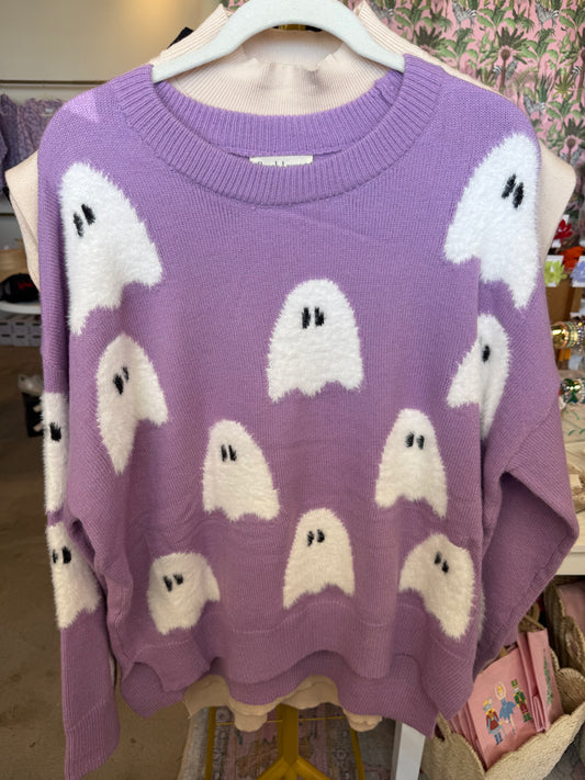 Fuzzy Ghost Sweater