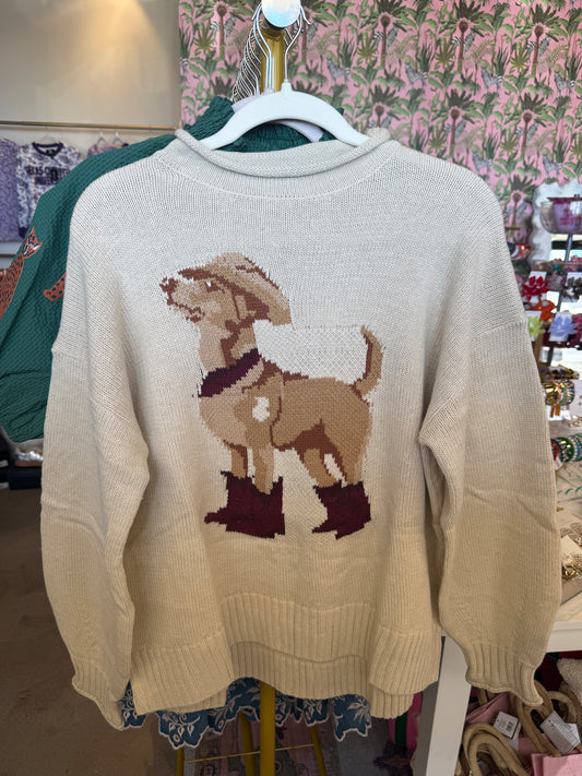 Dog in Boots Knit Sweater