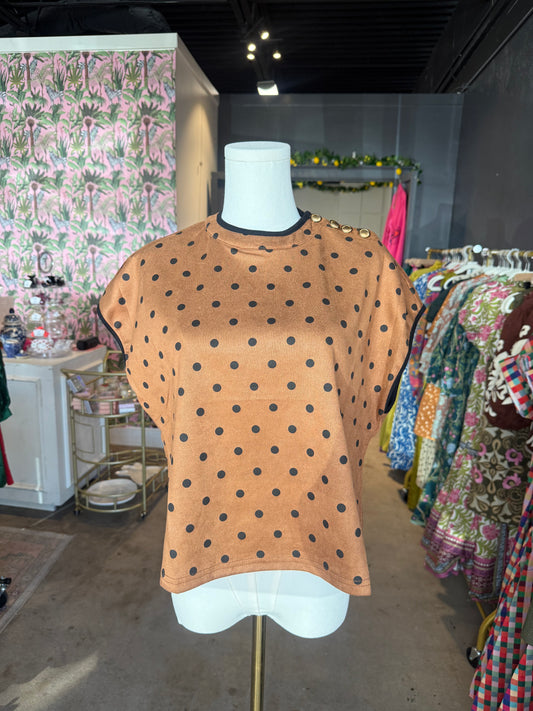 Polka Dot Suede Top