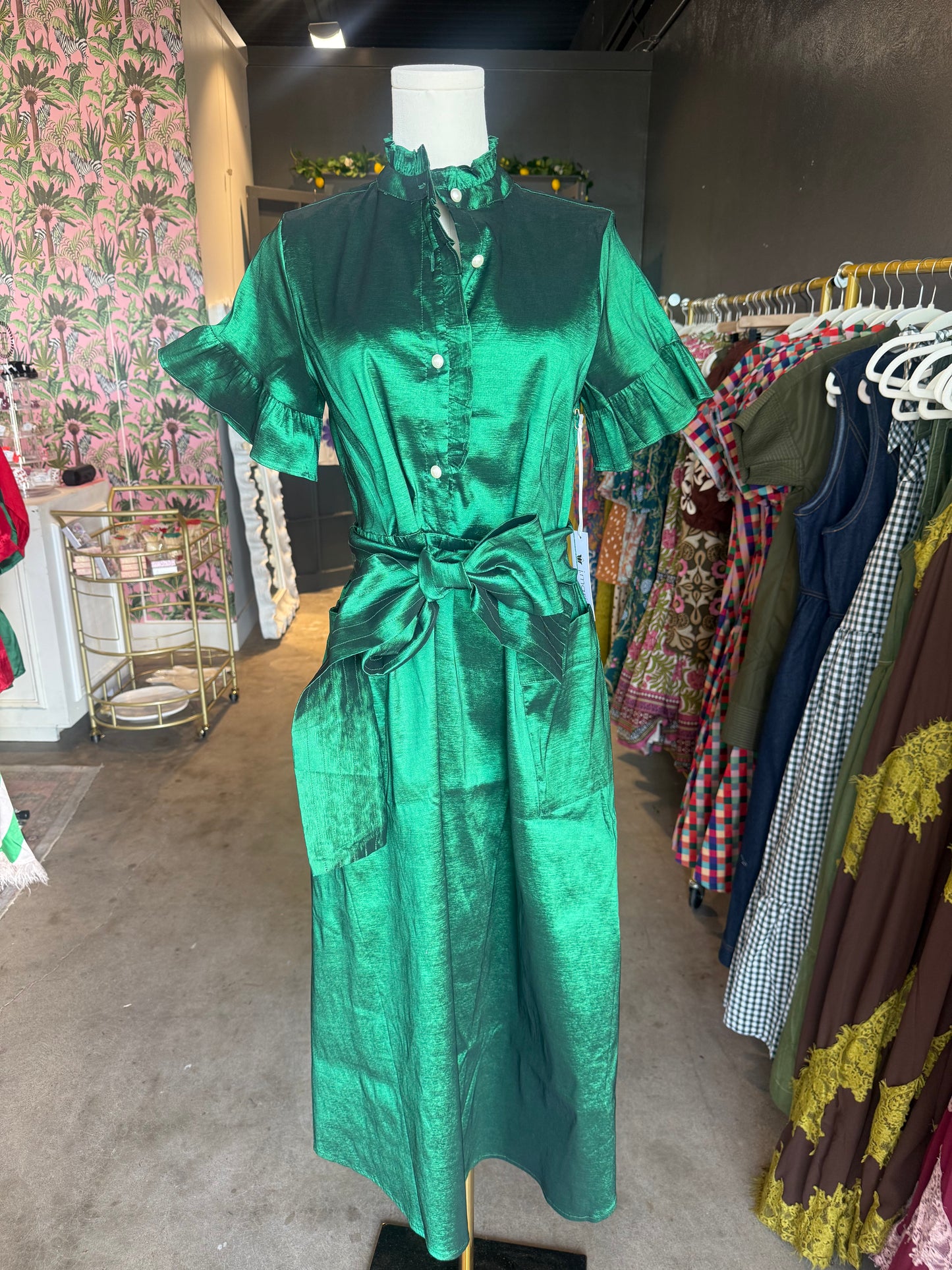 Collin’s Midi Dress- Emerald