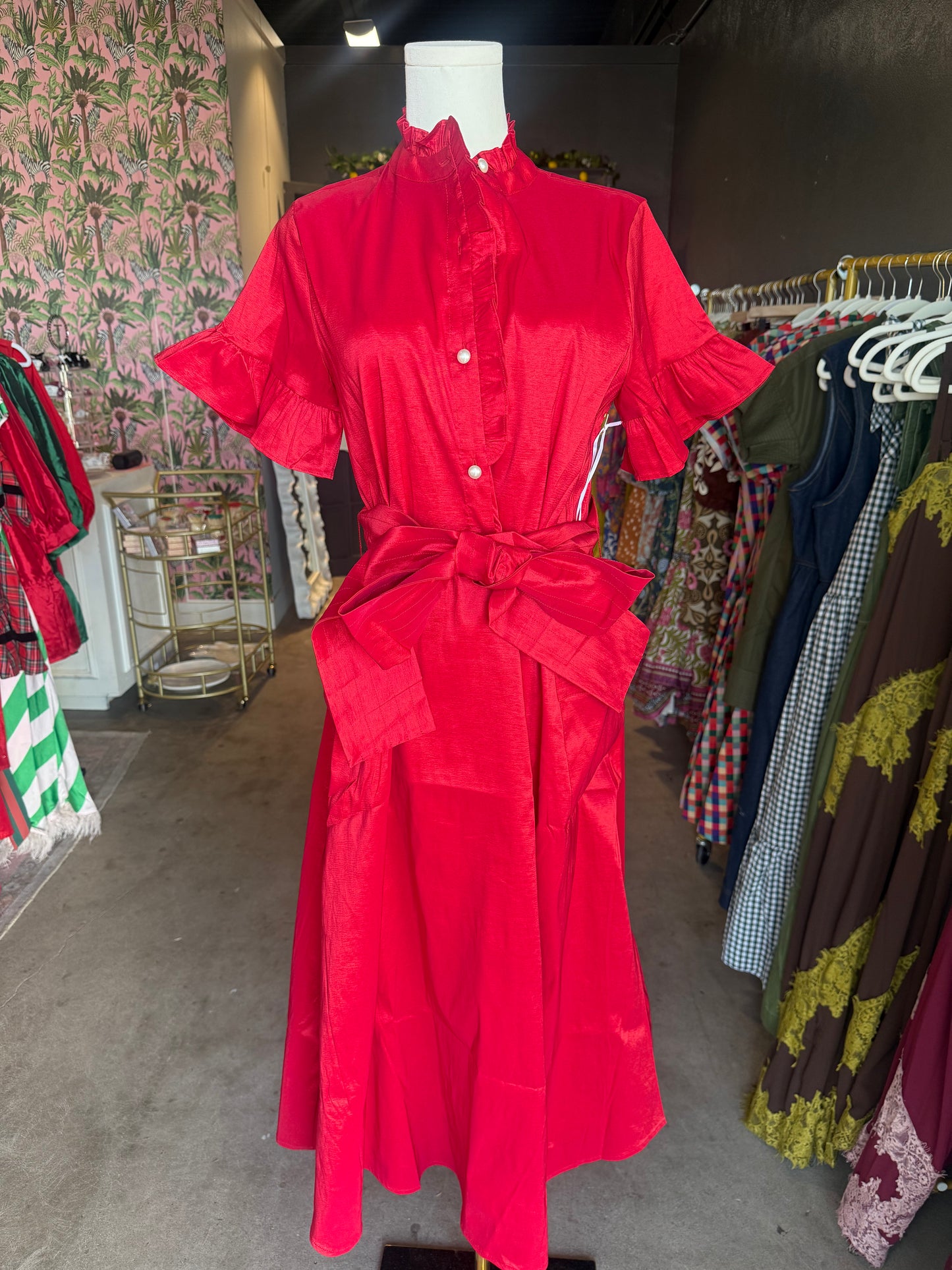 Collin’s Midi Dress- Red