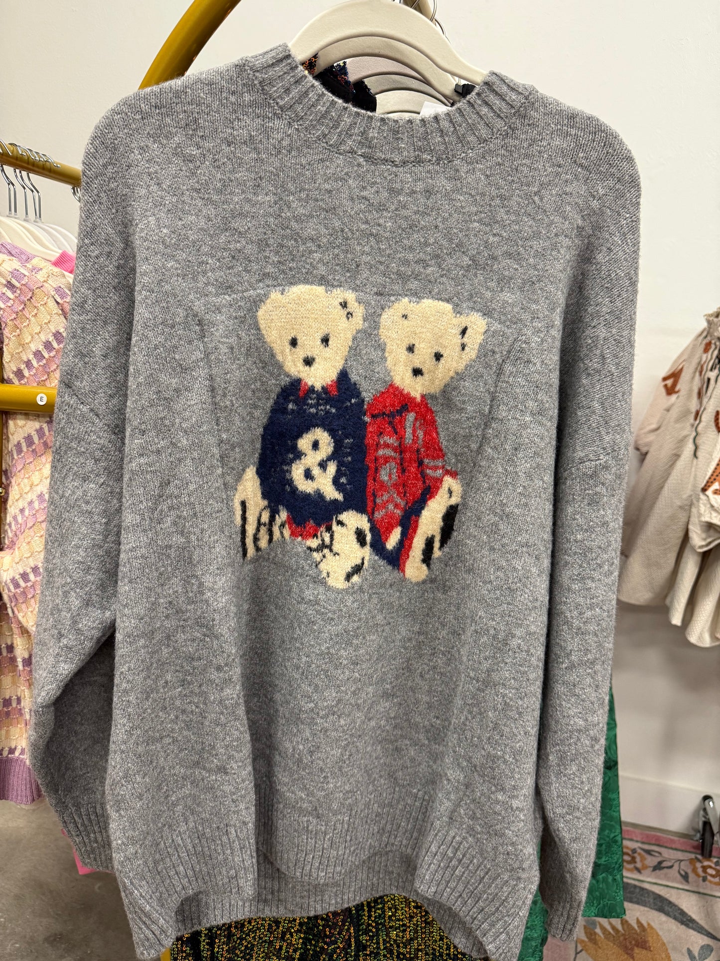 Dapper Bear Sweater- Grey