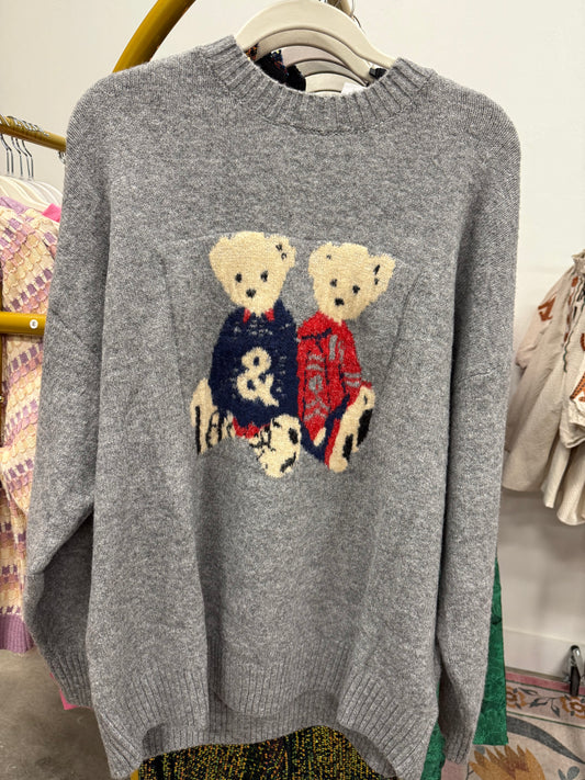 Dapper Bear Sweater- Grey