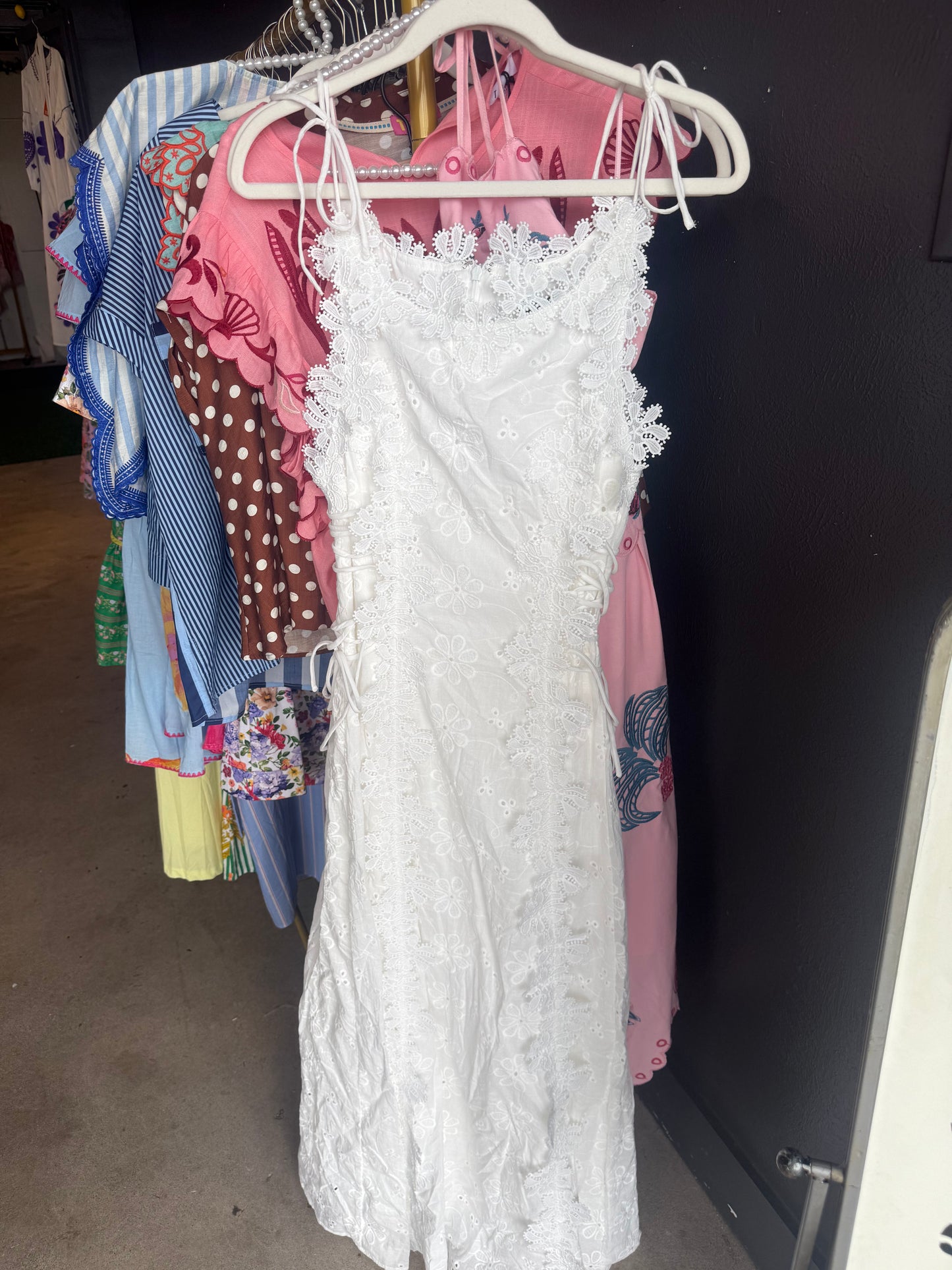 White Eyelet Lace Daisy dress