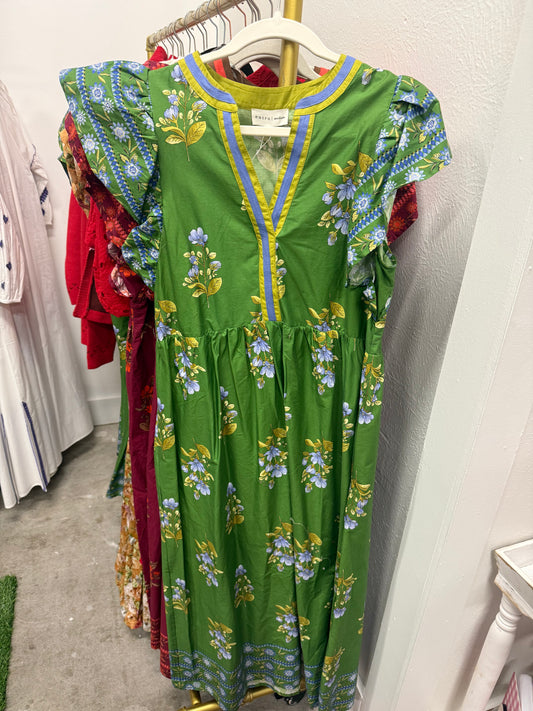 Green Floral Fall Dress