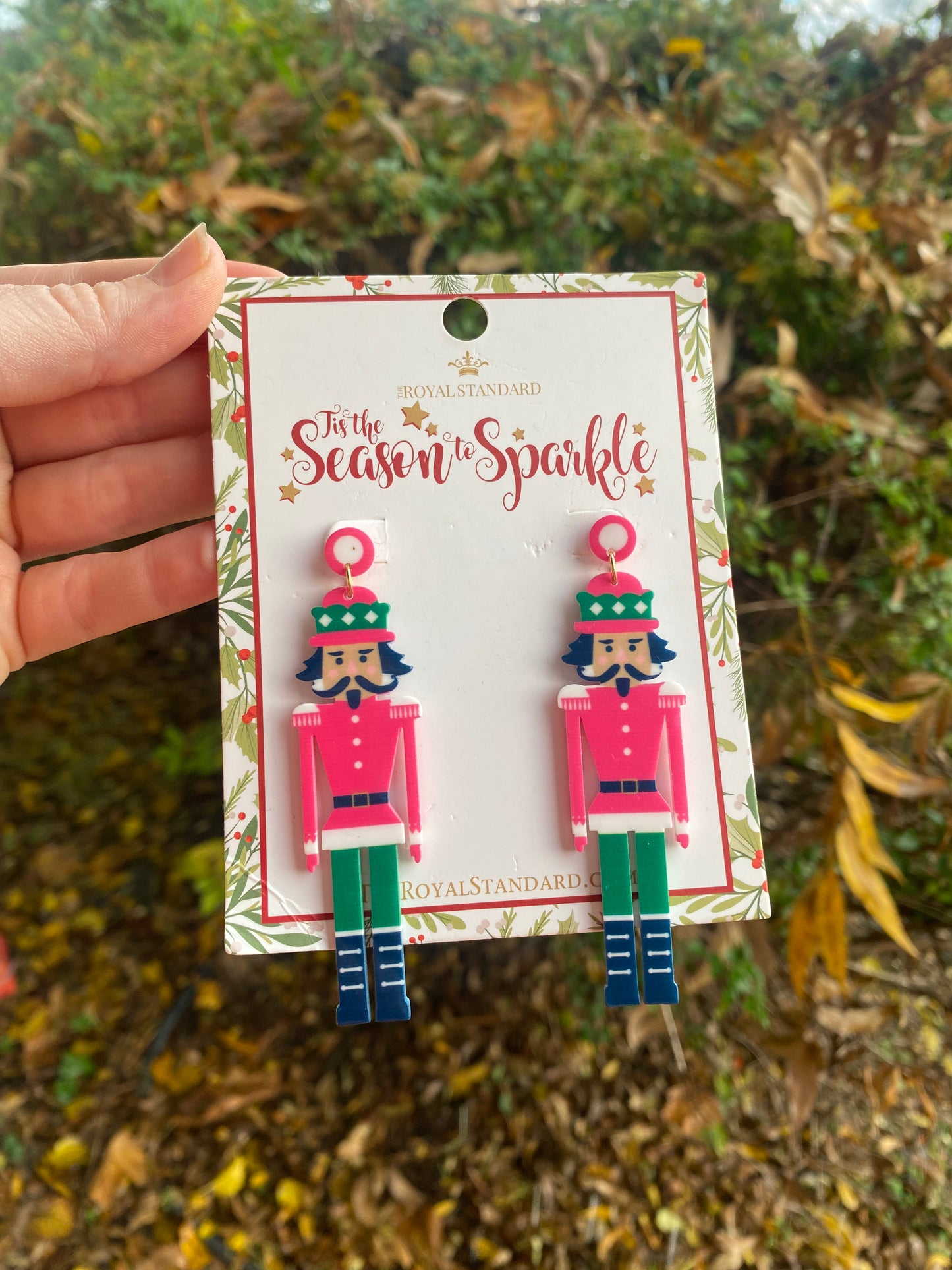 Pink Marching Nutcracker Earrings