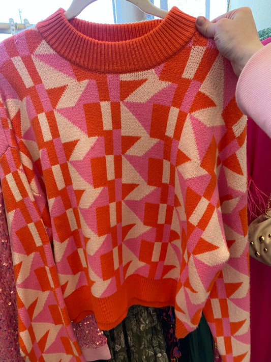 Happy Geometric Sweater