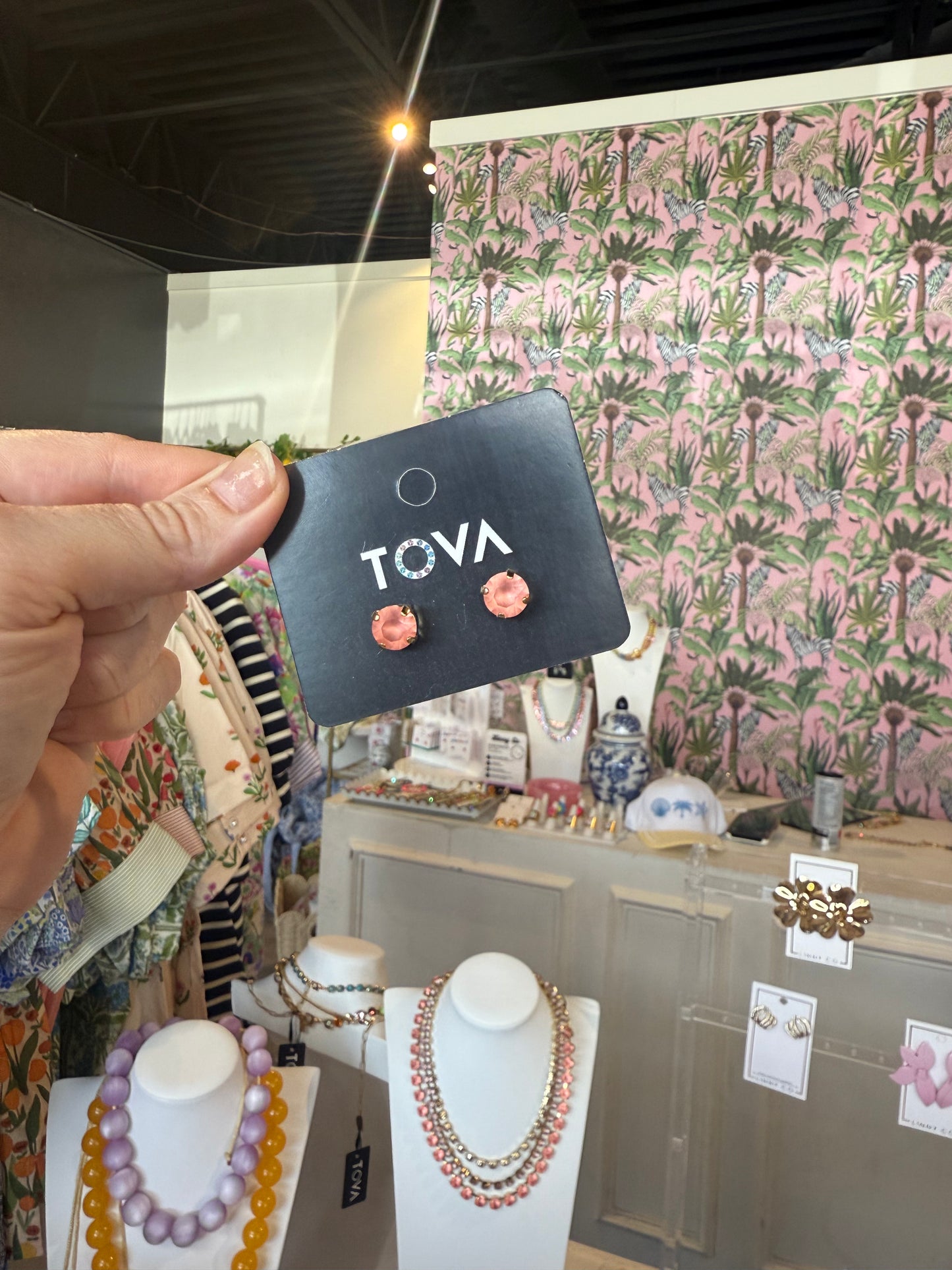TOVA- Oakland Studs Peach Matte