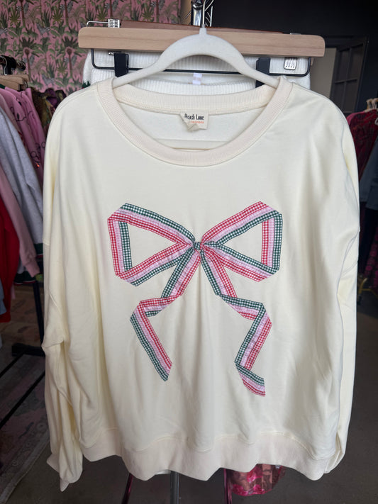 Embroidered Bow Sweatshirt