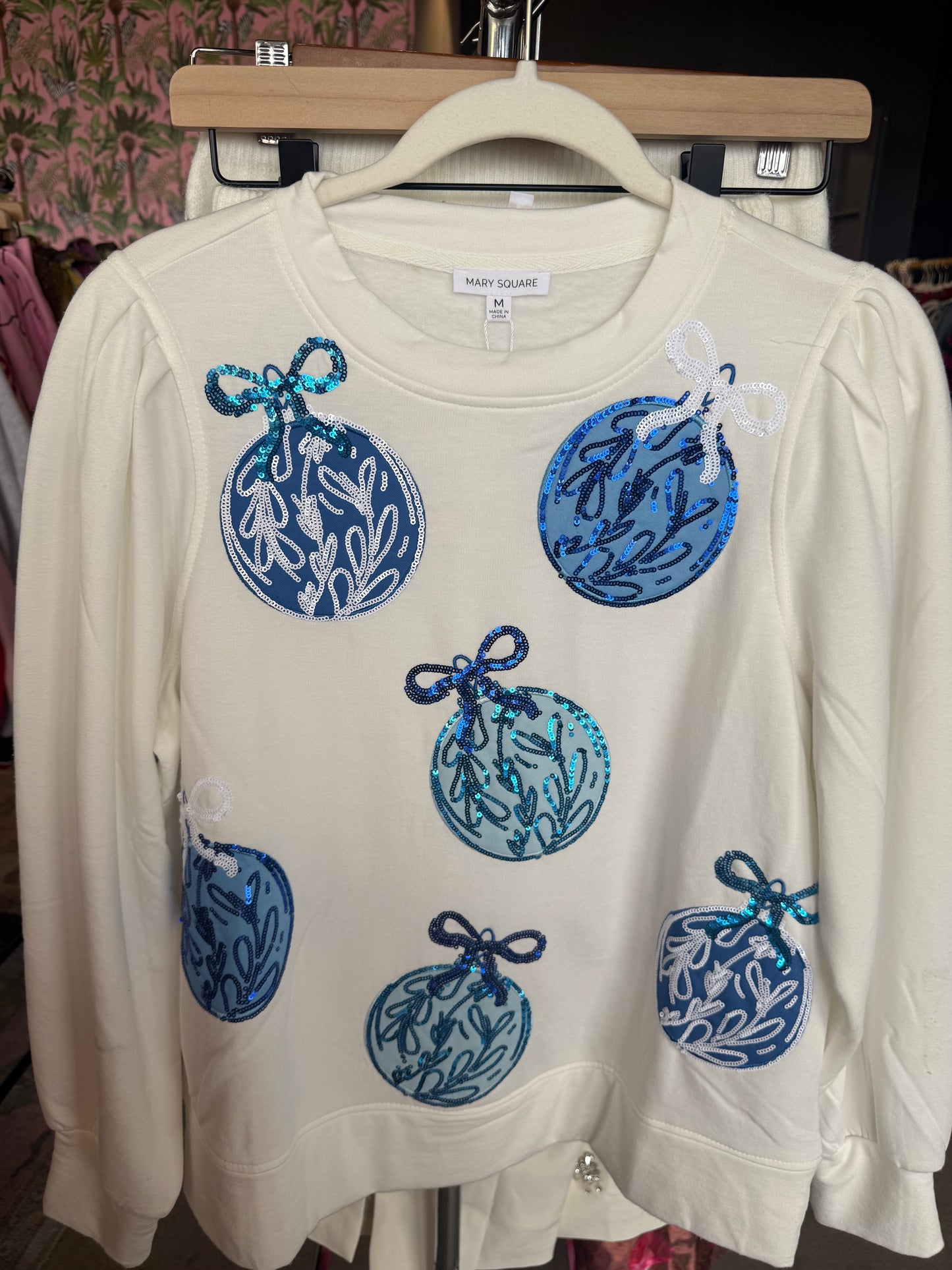 Sequin Grandmillenial Ornsment Sweater