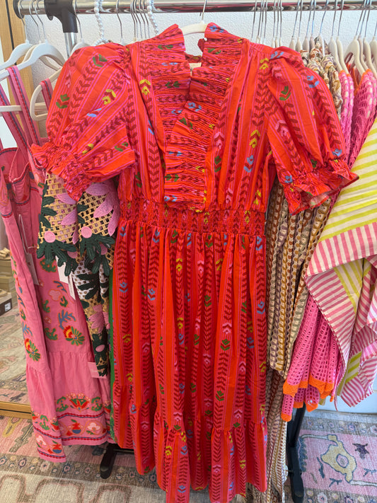 Mya Dress- Red Mix