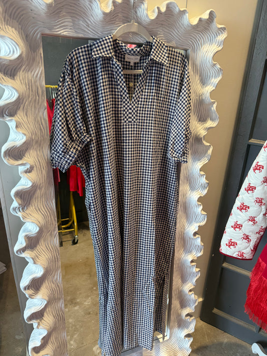 Emmy Gingham Dress- Navy