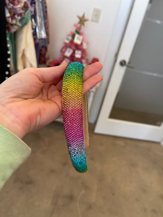 Rainbow Rhinestone Headband