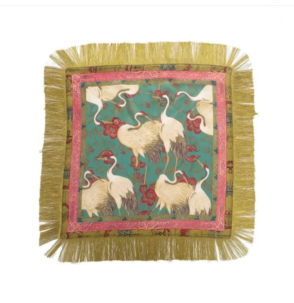 The Golden Crane Fringe Scarf