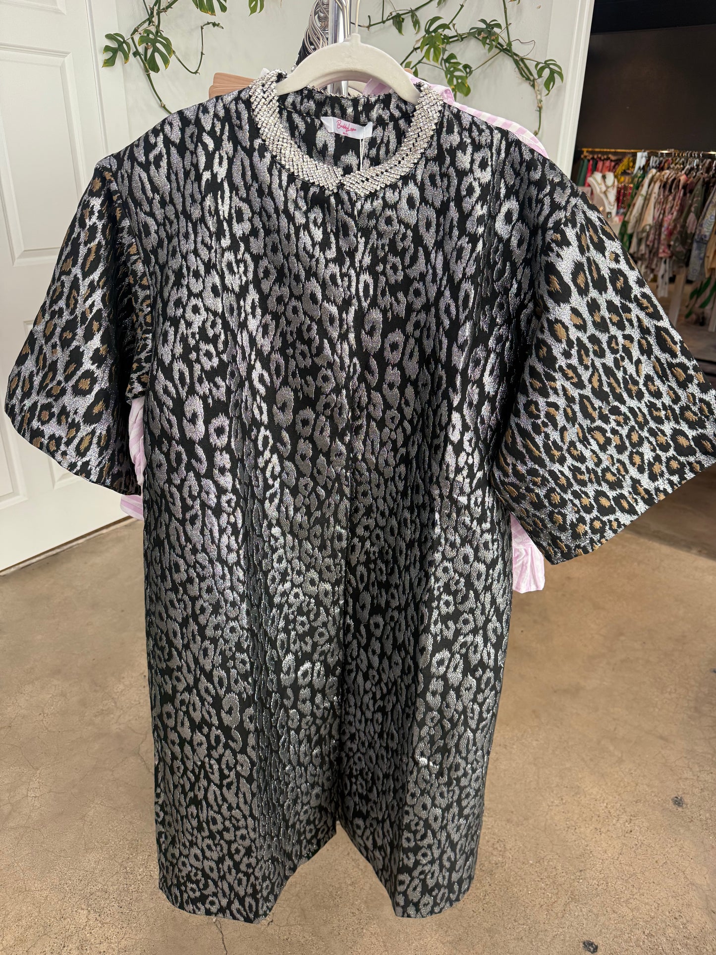 HAZEL HOUSECOAT - SILVER LEOPARD