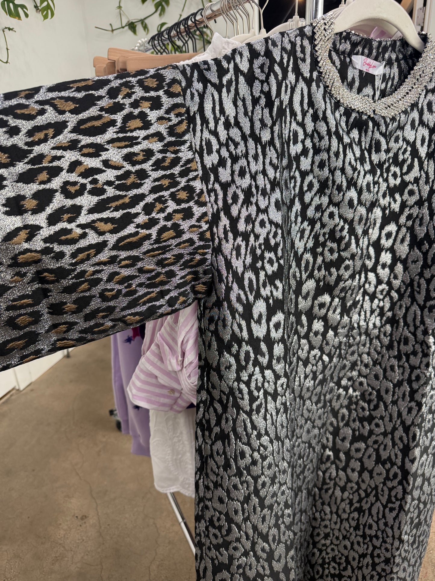 HAZEL HOUSECOAT - SILVER LEOPARD
