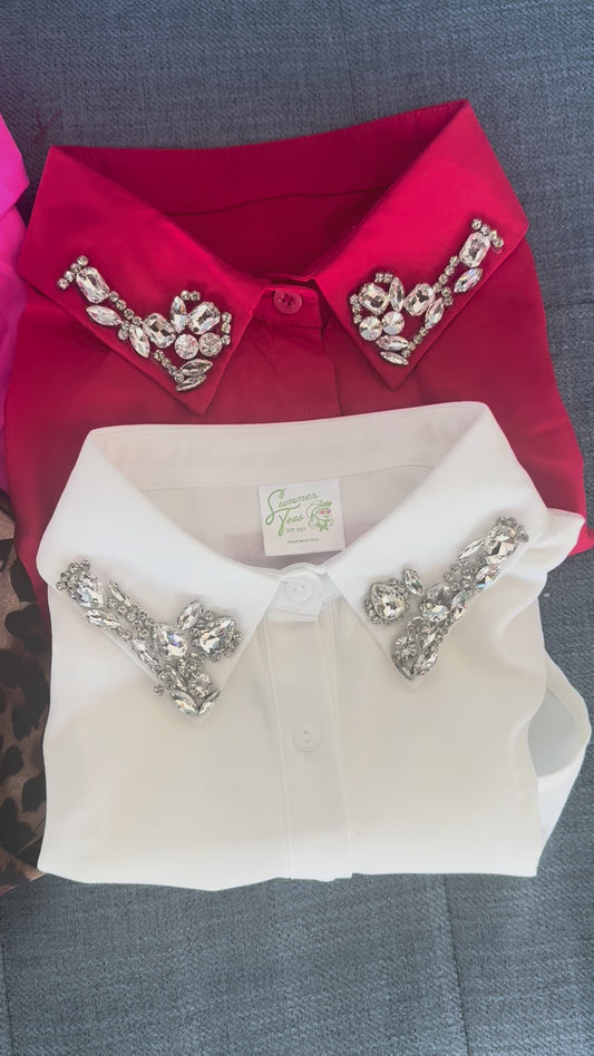 Rhinestone Dickie Collar