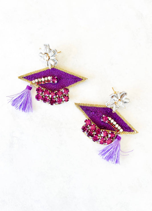Purple Graduation Earrings