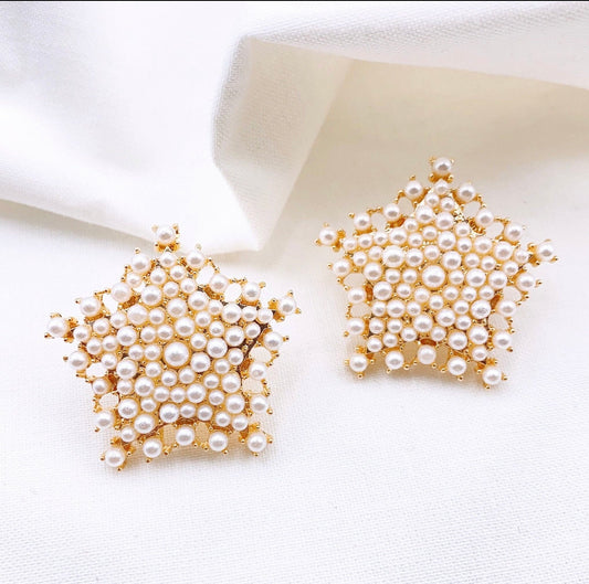 Mini Star pearl Stud Earrings