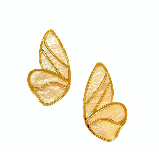 Pearl Butterfly Stud Earrings