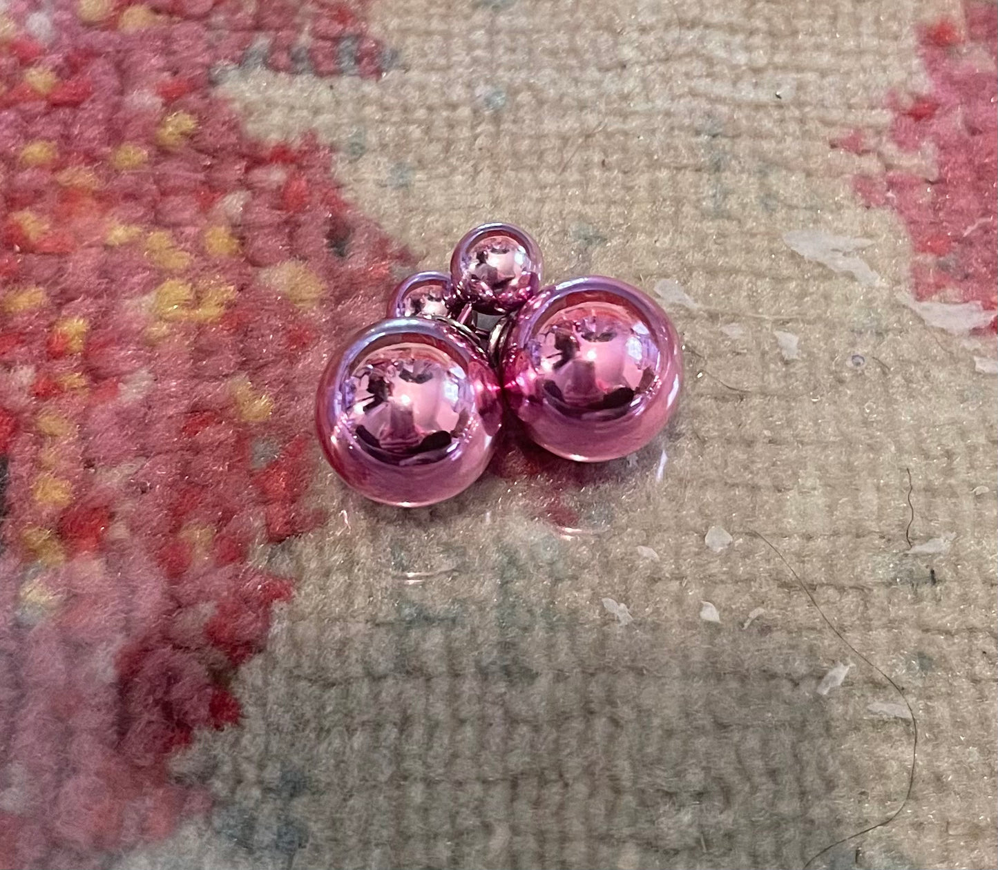Double Pearl Earrings- Bubblegum Pink